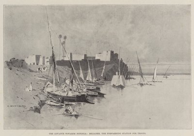De opmars naar Dongola, Belianeh, het doorstuurstation voor troepen door Charles Auguste Loye